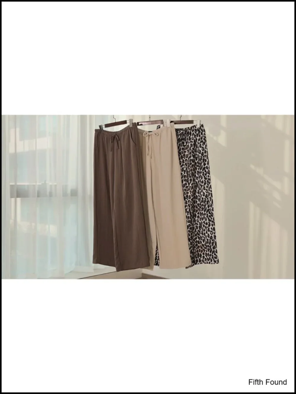 Wide Leg Pants Flowy Palazzo Drawstring Elastic Waist Trousers with Pockets